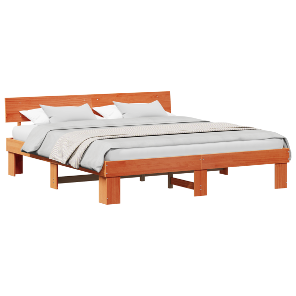 Estrutura da Cama Castanho-mel 180 x 200 cm Madeira de Pinheiro M 3