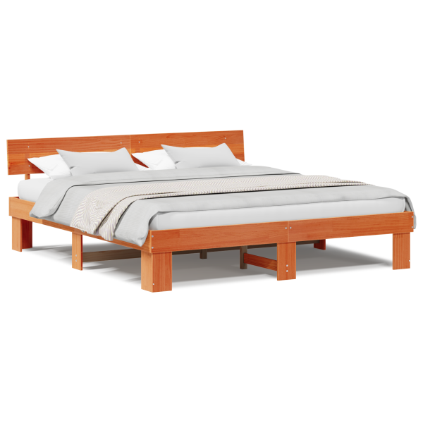 Estructura de cama Marrón cera 180 x 200 cm Madera de pino M 4
