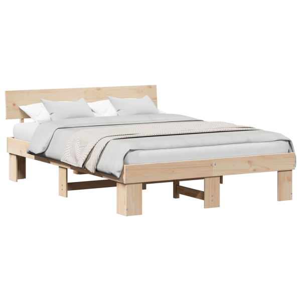 Estrutura da Cama com cabeceira Castanho 150 x 200 cm M 3