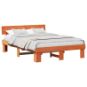 Estrutura da Cama com cabeceira Castanho-mel 150 x 200 cm 3
