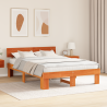 Estrutura da Cama com cabeceira Castanho-mel 150 x 200 cm 5