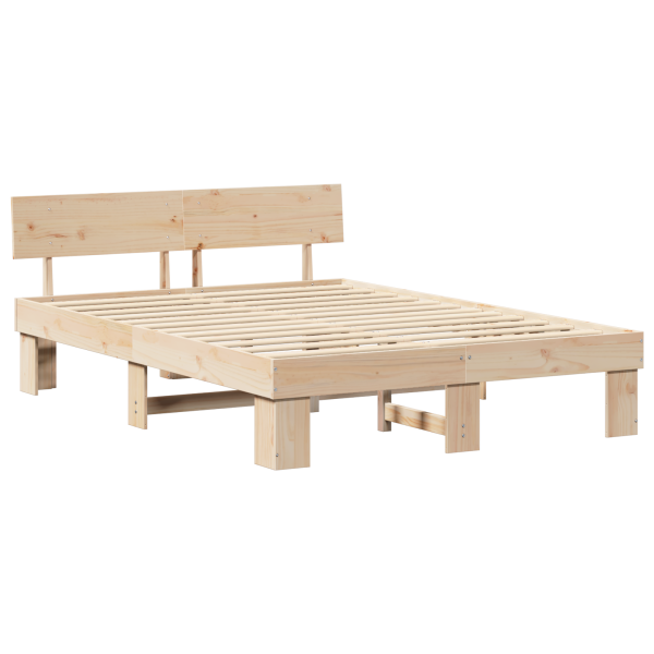 Estrutura da Cama com cabeceira Castanho 140 x 200 cm M 2