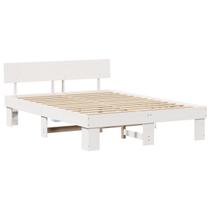 Estructura de cama Blanco 140 x 200 cm Madera de pino sólido H