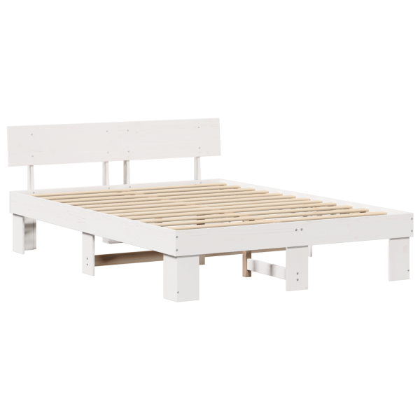 Estrutura da Cama com cabeceira Branco 140 x 200 cm M 2