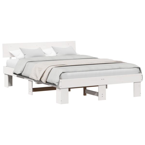 Estructura de cama Blanco 140 x 200 cm Madera de pino sólido M 3