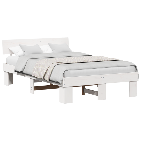 Estrutura da Cama com cabeceira Branco 120 x 200 cm M 3