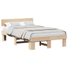 Estrutura da Cama com cabeceira Castanho 140 x 190 cm 3