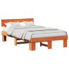 Estrutura da Cama com cabeceira Castanho-mel 140 x 190 cm 3
