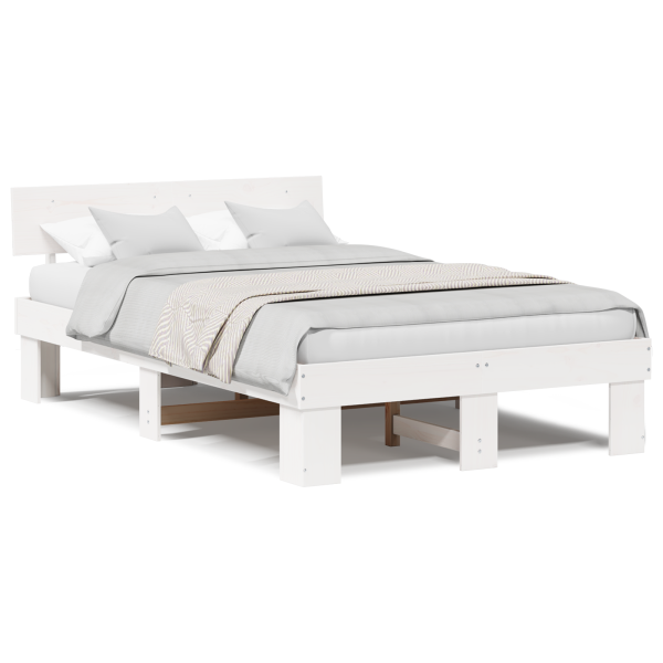 Estrutura da Cama com cabeceira Branco 135 x 190 cm M 4