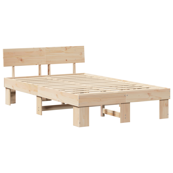 Estructura de cama Marrón 120 x 190 cm Madera de pino sólido M 2
