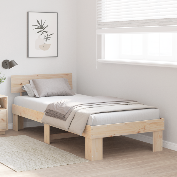 Estructura de cama Marrón 100 x 200 cm Madera de pino sólido M 5