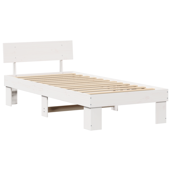 Estructura de cama Blanco 100 x 200 cm Madera de pino sólido M 2