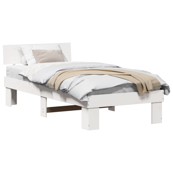 Estructura de cama Blanco 90 x 200 cm Madera de pino sólido M 3