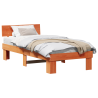 Estructura de cama con cabecera Marrón cera 80 x 200 cm 3