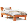Estructura de cama con cabecera Marrón cera 80 x 200 cm 4
