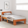 Estructura de cama con cabecera Marrón cera 80 x 200 cm 5