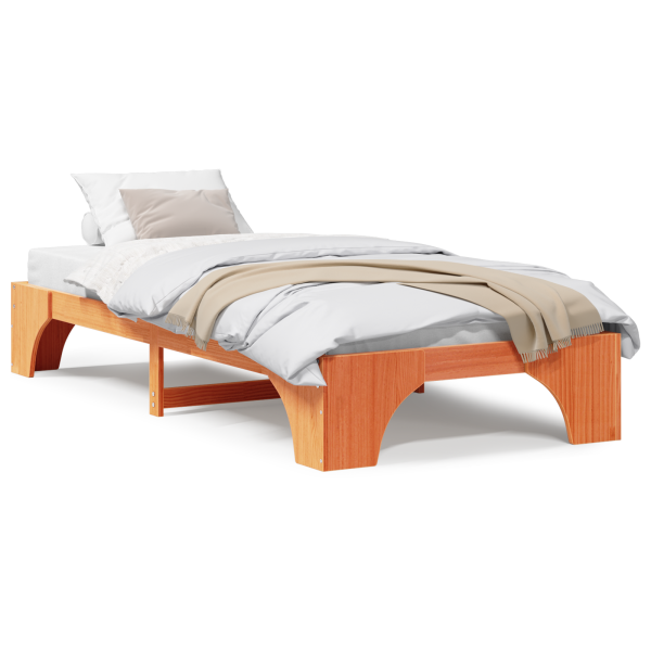 Estructura de cama Marrón cera 80 x 200 cm M 4