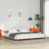 Estructura de cama Marrón cera 200 x 200 cm 1
