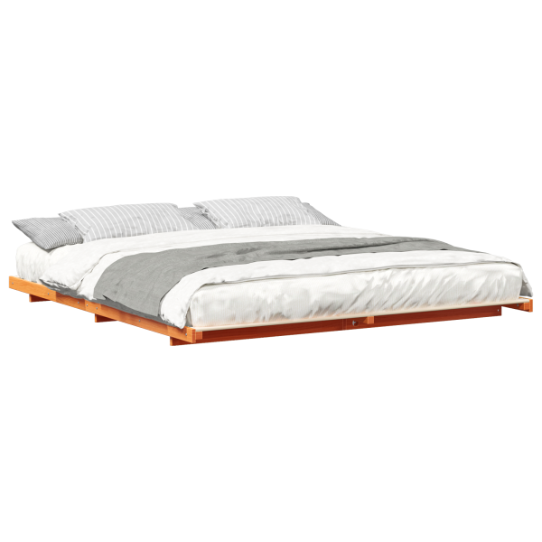 Estructura de cama Marrón cera 200 x 200 cm M 3