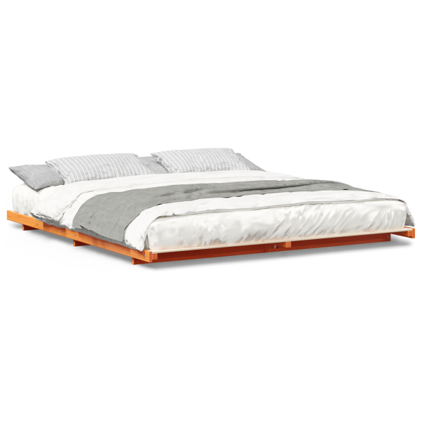 Estructura de cama Marrón cera 200 x 200 cm M 4