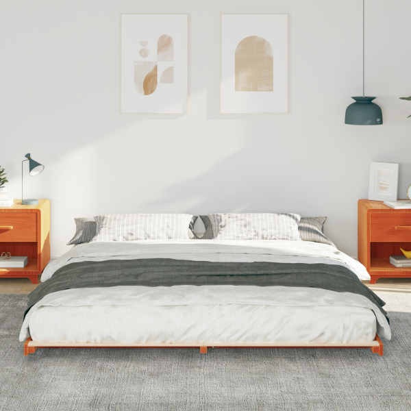 Estructura de cama Marrón cera 200 x 200 cm M 5