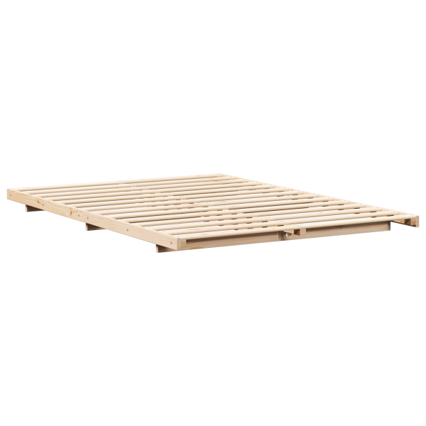 Estructura de cama Marrón 150 x 200 cm Madera maciza de pino M 2