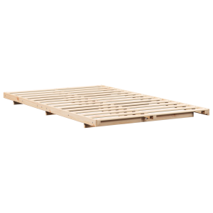 Estructura de cama Marrón 140 x 190 cm Madera maciza de pino H
