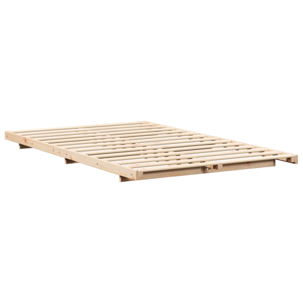 Estructura de cama Marrón 140 x 190 cm Madera maciza de pino M 2