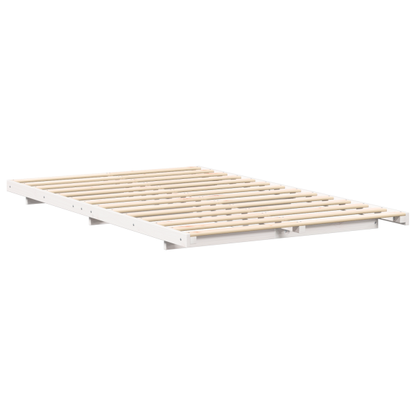 Estructura de cama Blanco 135 x 190 cm Madera maciza de pino M 2