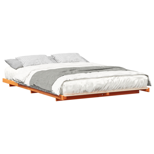 Estructura de cama Marrón cera 140 x 210 cm M 3