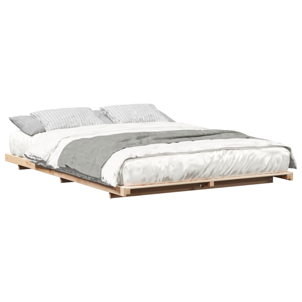 Estructura de cama Marrón 140 x 220 cm Madera maciza de pino M 3