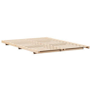 Estructura de cama Marrón 160 x 220 cm Madera maciza de pino H