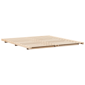 Estructura de cama Marrón 200 x 220 cm Madera maciza de pino H