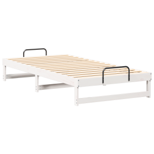 Estructura de cama con asas de transporte Blanco 100 x 200 cm H