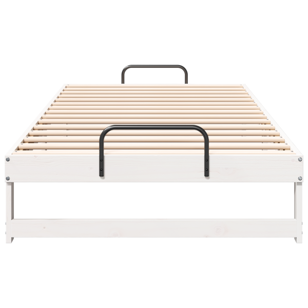 Estructura de cama con asas de transporte Blanco 100 x 200 cm M 5