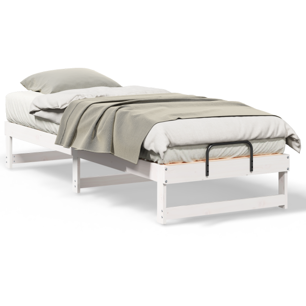 Estructura de cama con asas de transporte Blanco 80 x 200 cm M 4