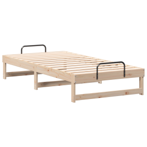 Estructura de cama con asas de transporte Marrón 90 x 190 cm H