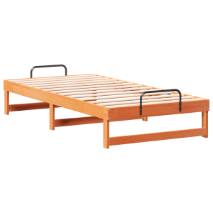 Estructura de cama con asas de transporte Marrón 90 x 190 cm H
