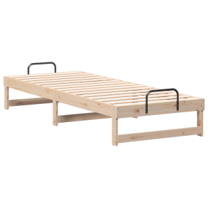 Estructura de cama con asas de transporte Marrón 90 x 210 cm H