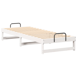 Estructura de cama con asas de transporte Blanco 90 x 210 cm H