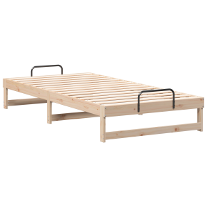 Estructura de cama con asas de transporte Marrón 100 x 210 cm H