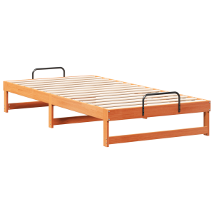 Estructura de cama con asas de transporte Marrón 100 x 210 cm H