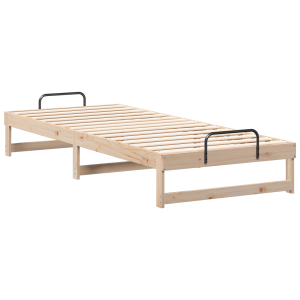 Estructura de cama con asas de transporte Marrón 100 x 220 cm H