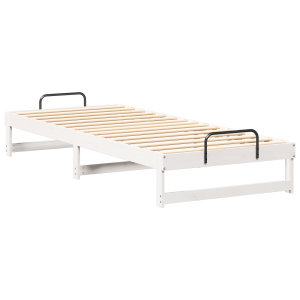 Estructura de cama con asas de transporte Blanco 100 x 220 cm H
