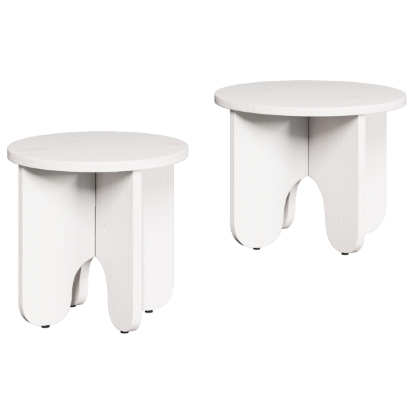 Conjunto de Mesas de Café 2 pcs Branco 39.5 x 39.5 x 30 cm M 2