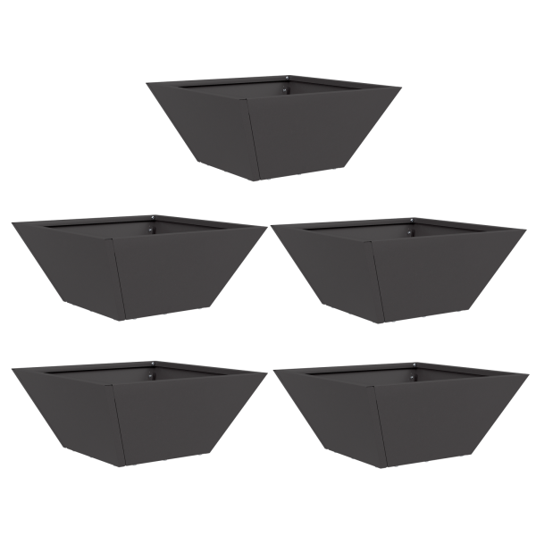 Maceta de Plástico 5 pcs Negro 35 x 35 x 15 cm Acero M 2