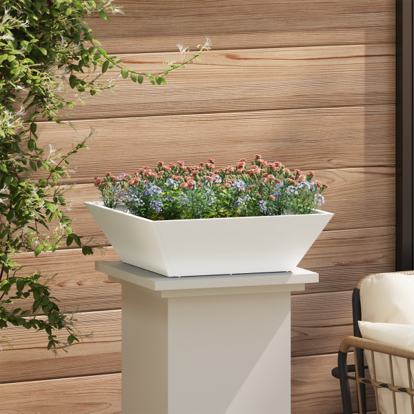 Maceta de Plástico 5 pcs Blanco 50 x 50 x 15 cm Acero M 4