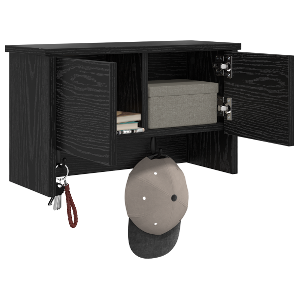 Perchero de pared con estante Roble negro 50 x 20 x 30 cm M 3