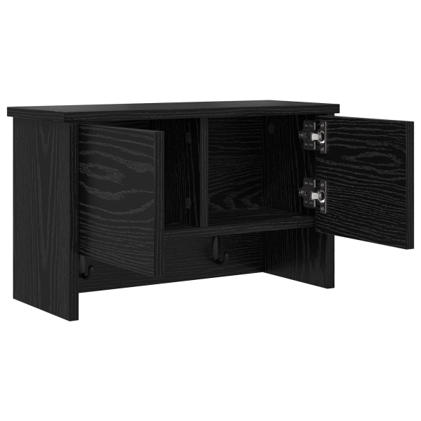 Perchero de pared con estante Roble negro 50 x 20 x 30 cm M 5