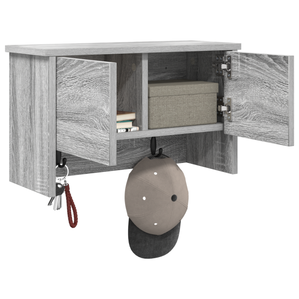 Perchero de pared con estante Gris sonoma 50 x 20 x 30 cm M 3